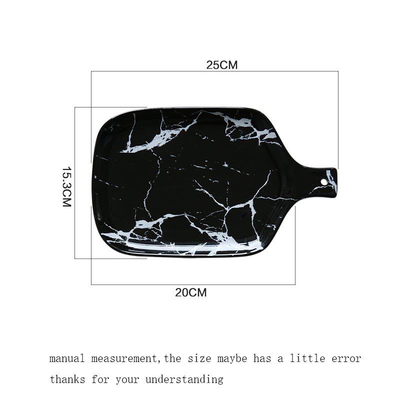 Creatieve Keramische Zwart Wit Marmeren Textuur Steak Plaat Vruchten Gebak Cake Schotel Schotel Soep Rijstkom Noodle Kommen Servies: C