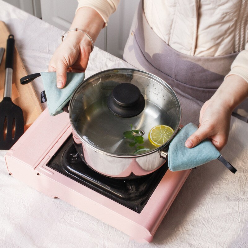 Anti Scalding Gloves Cotton Pot Cover Heat Insulation Kitchen Tableware Anti Pot Clip Cap Plate Spoon Kitchen Accessories