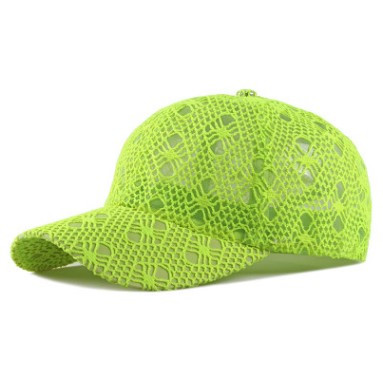 Xdanqinx Verstelbare Size Vrouwen Hollow Ademend Baseball Caps Mesh Cap Zomer Ventilatie Kant Vrouwelijke Hoed Merken Cap: light green