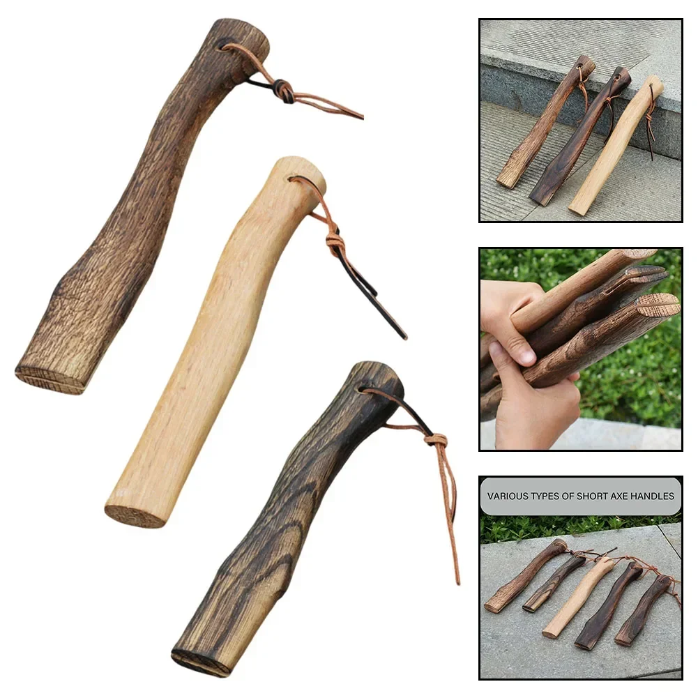Wooden Axe Handle Replacement Sturdy Practical Handmade Axe Handle Short Curved Home Farm Garden Axe Part