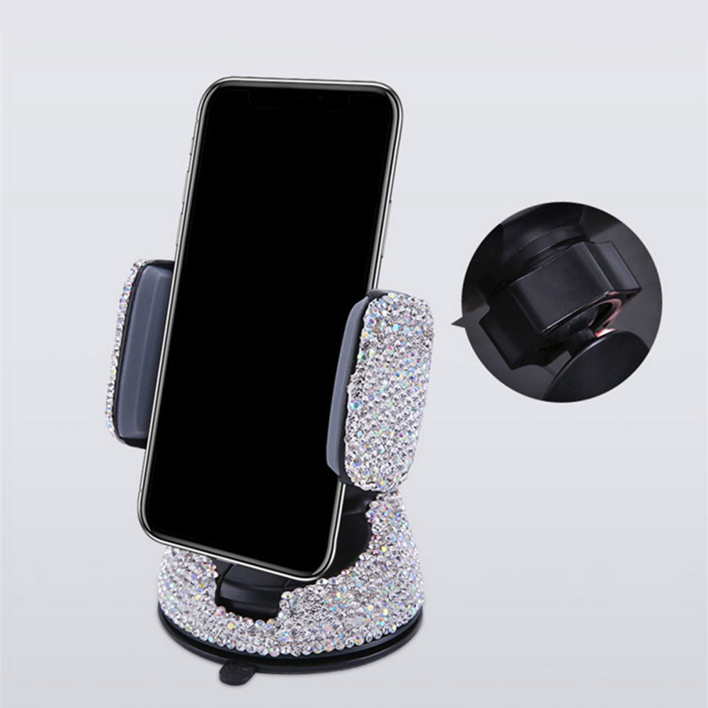 Universele Beugel Car Telefoon Mount Mobiele Telefoon Houder Met Crystal Rhinestones Voor Dashboard Voorruit
