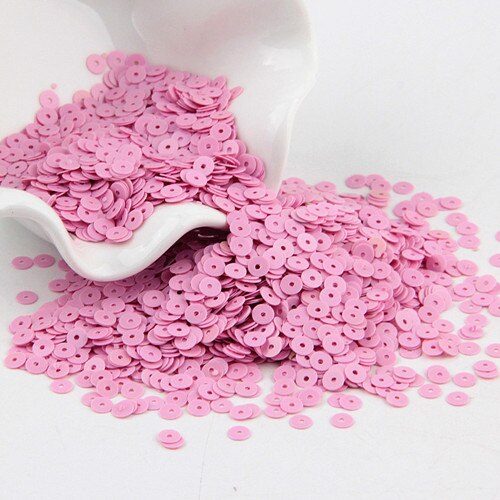 Paillette 4mm mat Sequin Pvc plat rond mat vernis Paillettes couture mariage artisanat femmes vêtements accessoires 20g: Matte purple pink