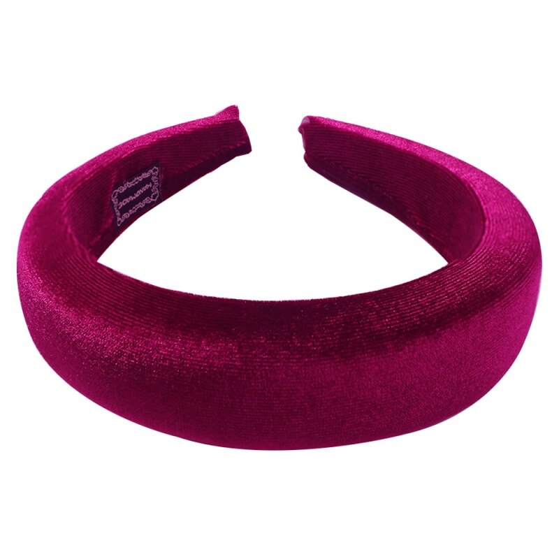 Candy Color Padded Wide Sponge Headband Glitter Velvet Hair Hoop Party Stretchy Thick Hairband Ladies Bezel Headpiece: 5