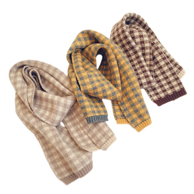 Winter Kinderen Sjaal Plaid Gebreide Kids Sjaals Halswarmer Sjaal Baby Sjaals Voor Jongens Meisjes Kinderen Accessoires 2-6Y