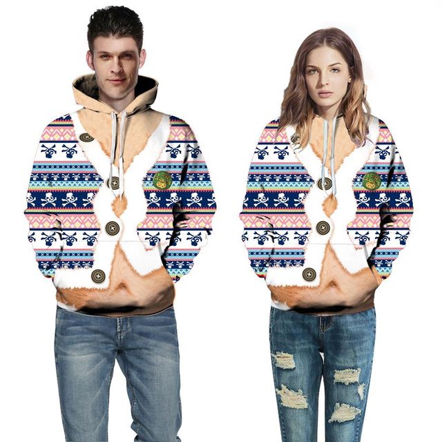 Weihnachten 3D Gedruckt Parkour Hoodies Männer/Frauen Herbst Mit Kapuze Streetwear zur Seite fahren Skateboard Sportbekleidung Sweatshirts Kleidung: QL-6097 / XXL   XXXL