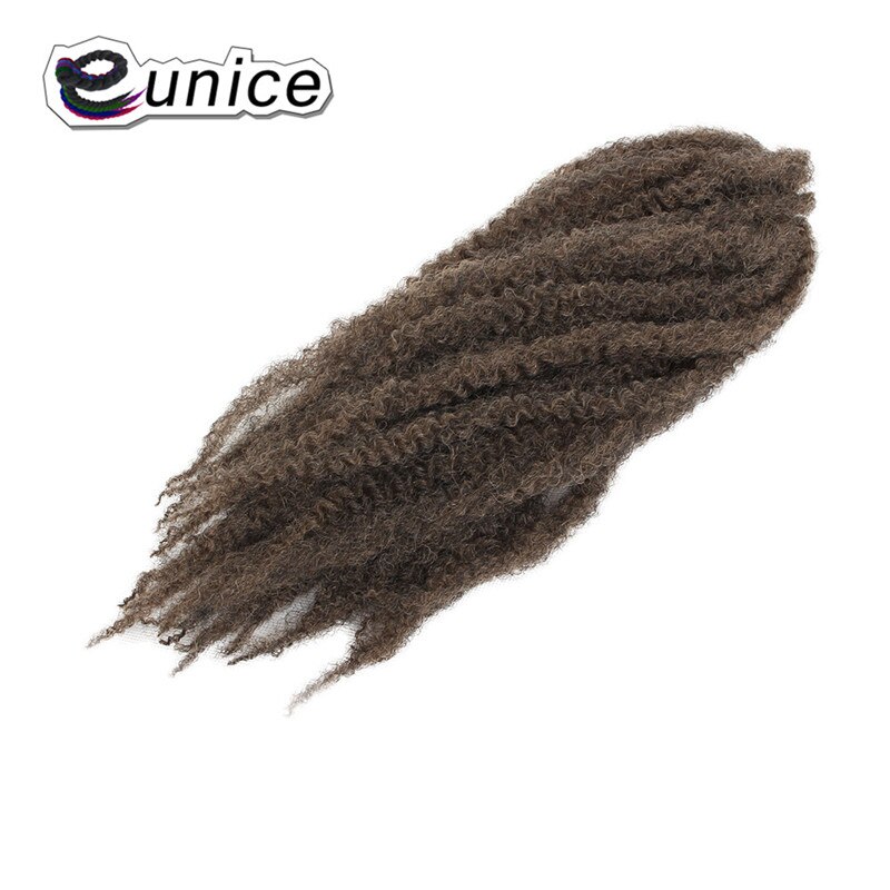 Eunice 3Packs Marley Braids Hair Extension Synthetic Ombre Afro Kinky Crochet Braiding Hair Crochet Braids Bundles 18": M1b/27#