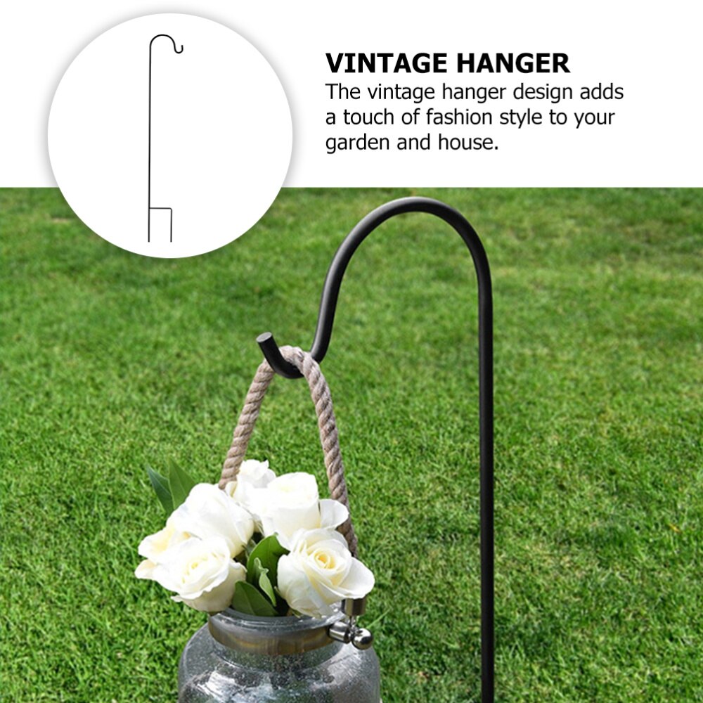 Shepherd Hooks Flowerpot Hook Garden Decoration Outdoor Plant Stand (Black)