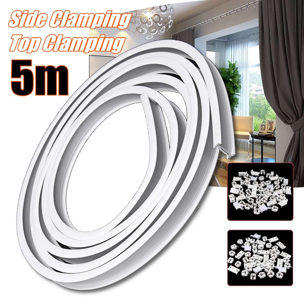 Rail de rideau de plafond Flexible, Rail de tringle de fenêtre pliable à courbe droite, Kit d&#39;accessoires de décoration de maison 2M/3M/4M/5M/6M