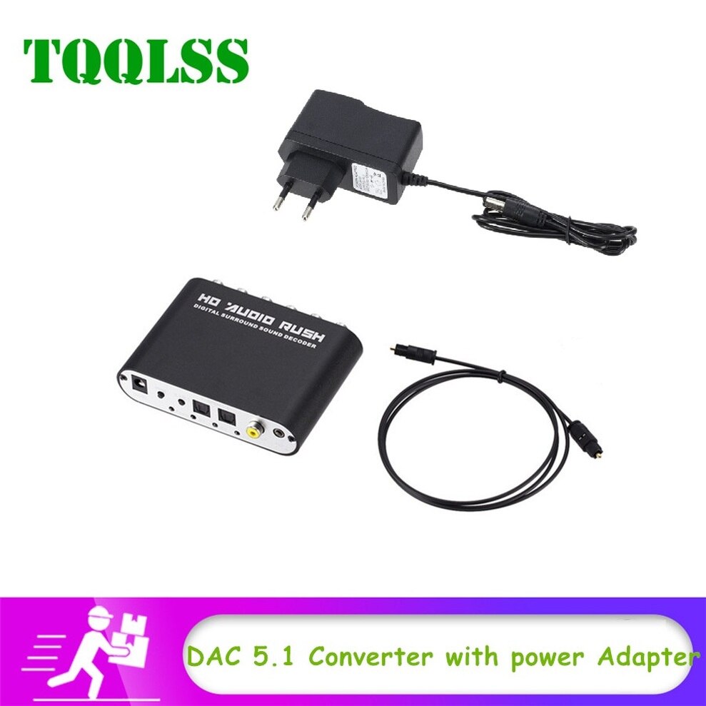 Convertisseur Audio numérique vers analogique, AUX 3.5mm vers 6RCA 5.1 canaux stéréo USB DAC convertisseur Audio AC3 décodeur de son optique SPDIF Coaxial