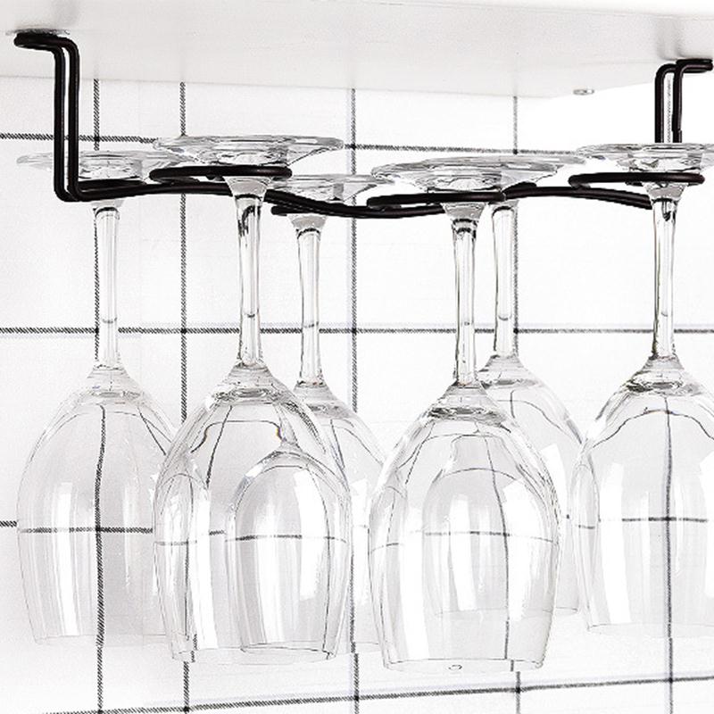 8 kopper vinglasholder under kabinetstengods vinglasholder glas opbevaringsbøjle metalindretning til bar køkkenhylde