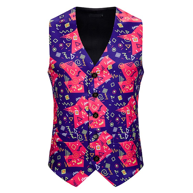 Groene Kerst Vest Mannen 3D Candy Cane Print Vest Mens Xmas Feliz navidad Party Tuxedo Vesten Chaleco hombre: 3 / L