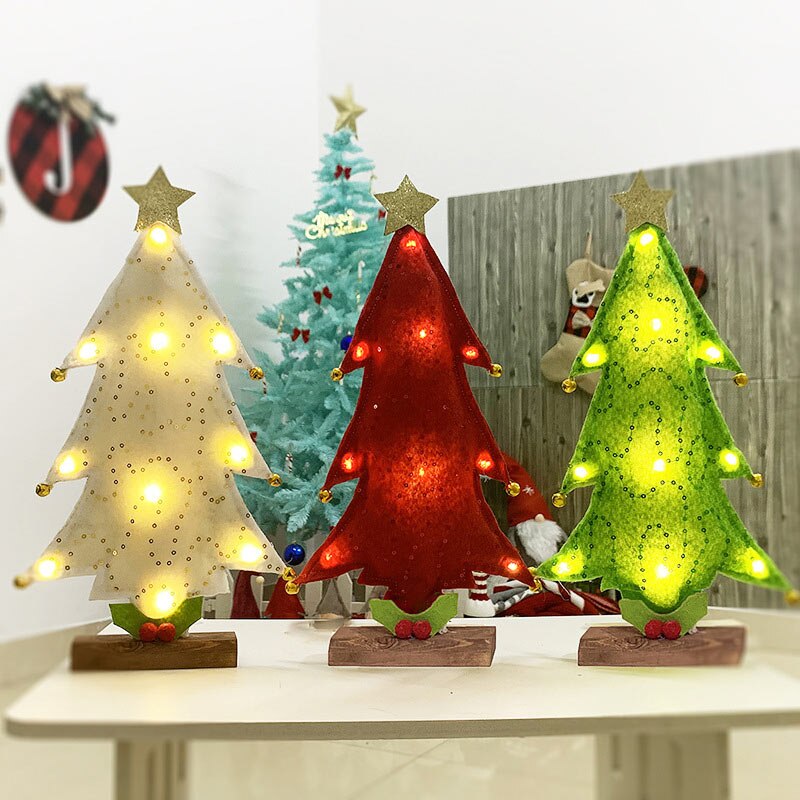 Mini Christmas LED tree with lamp decoration tree house desktop Christmas tree Party Table Decoration Year Home Decor