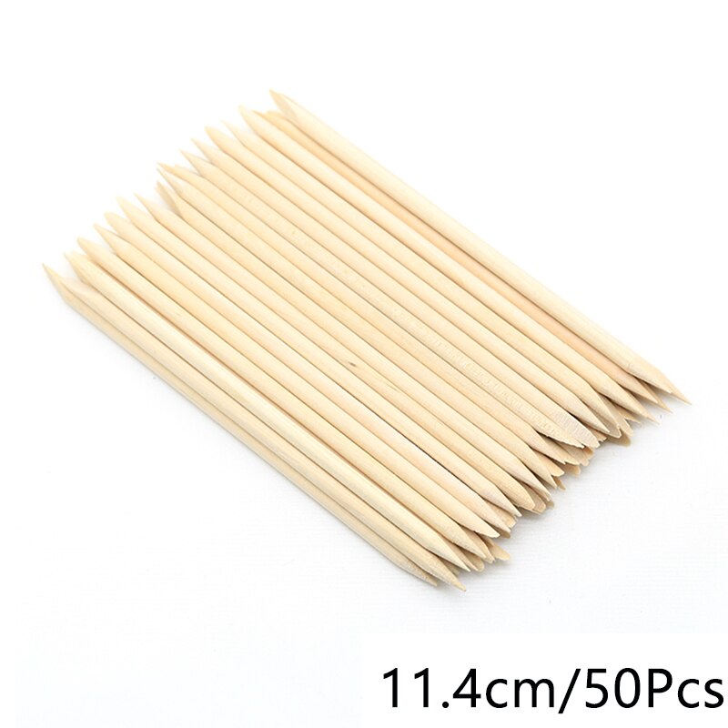 manicura uñas pedicura palos de madera Removedor de cutículas para manicura y pedicura, herramientas de Arte de uñas, palitos de madera naranja, recolector de diamantes de imitación, suministros de cuidado, 100 piezas: Oro