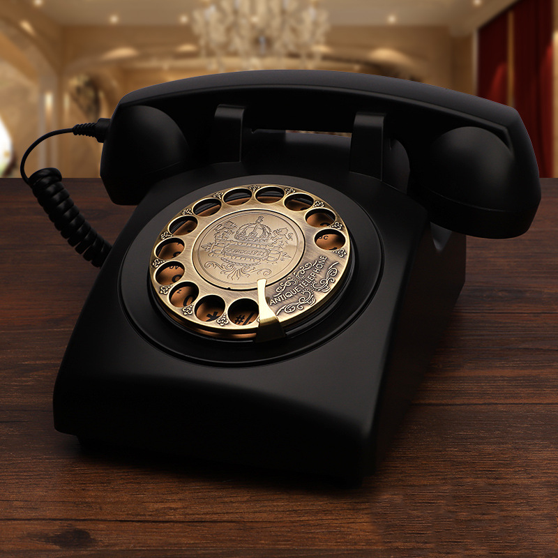 Snoer Roterende Telefoon Huistelefoon Oranje Antieke Oude Mode Telefoon Thuis Klassieke Vintage Telefoons Beste Home: black telephone
