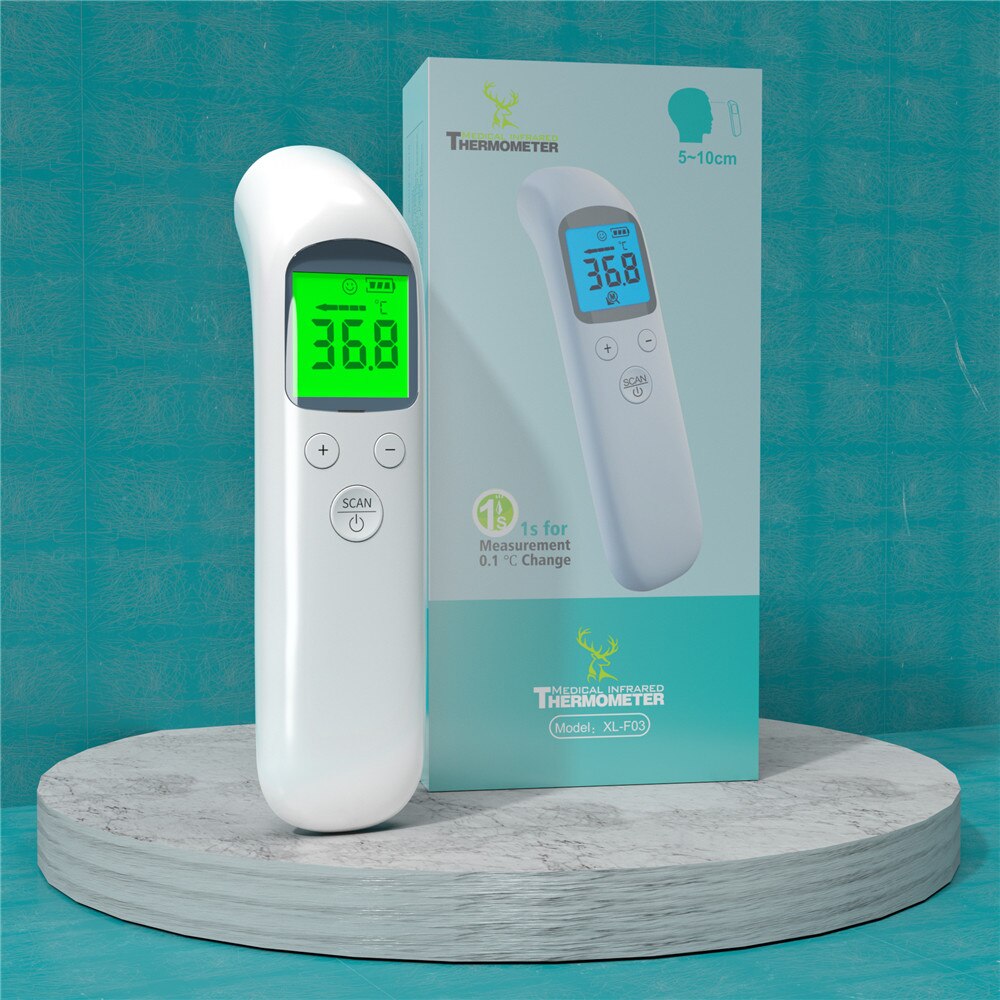 Infrarødt termometer berøringsfri måling pandetemperatur kropsmåler 3 farver baggrundsbelysning digital lcd til voksen baby: Fl -203x