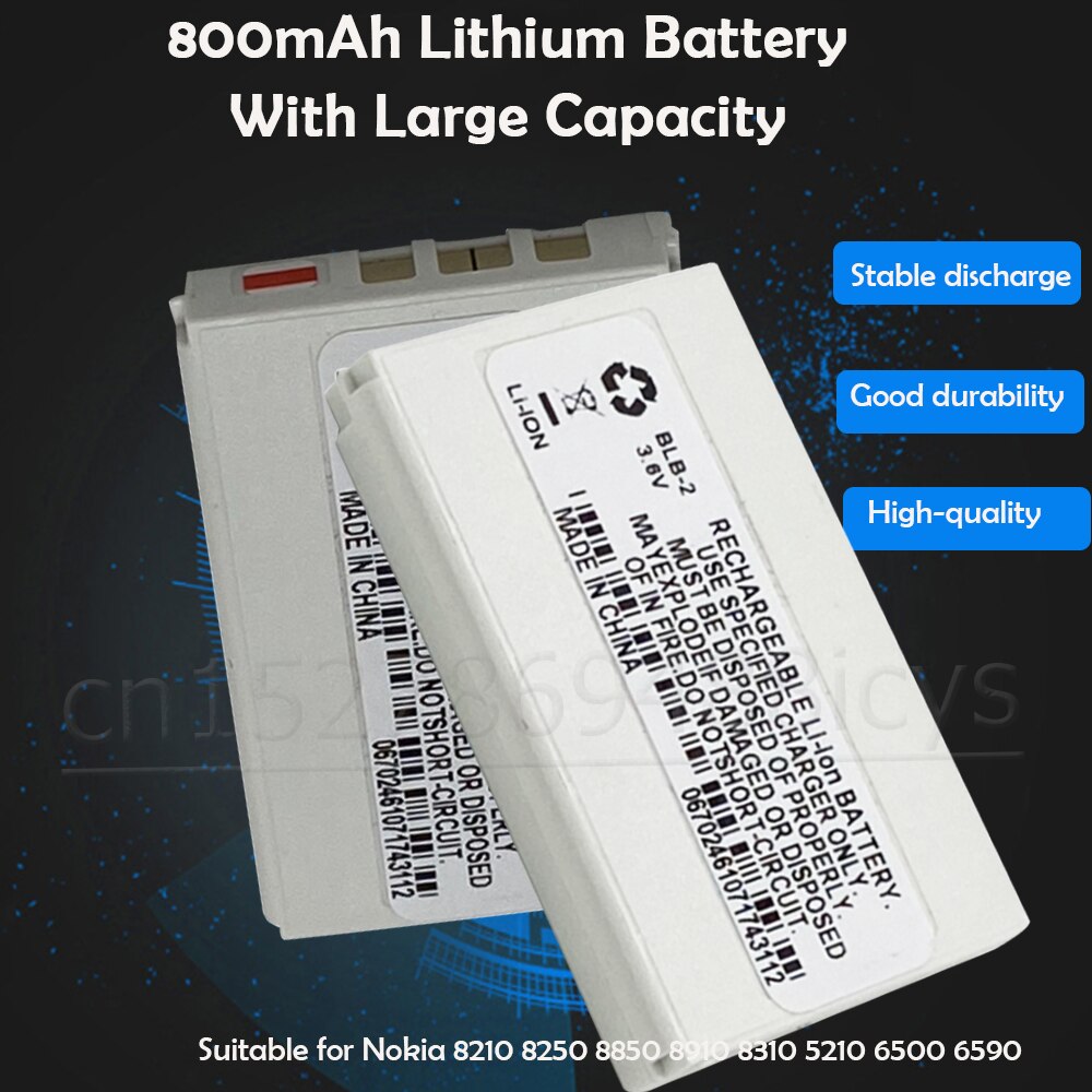 2-20PCS 800mAh BLB-2 BLB2 BLB 2 Li-ion Phone Battery For Nokia 5210 6500 6590i 6510 3610 8210 8250 8910 8910i Replacement Cell