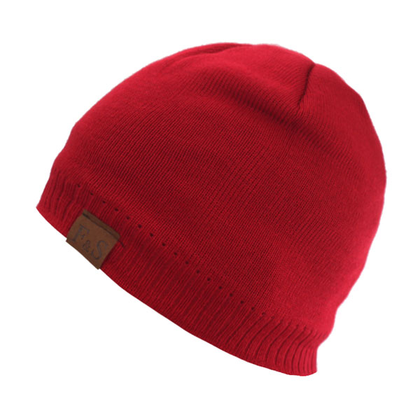 Märke skullies mössor herr stickad mössa vinter mössor för män dam keps vinter mössa gorro tjock varm huva herr vintermössa: Röd