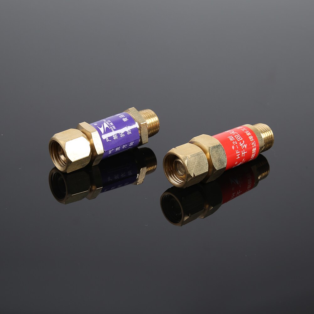 2Pcs Pipe Flashback Arrestors Acetylene Propane Liquefied Gas Oxygen Fuel Check Safety Valve Flame Buster Fireback Preventer