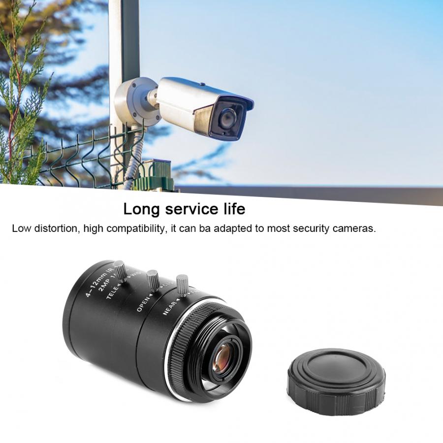 Manual Aperture C-Mount CCTV Security Camera Zoom Lens 1080P 4-12mm High-definition pixels ensure excellent and clear picture