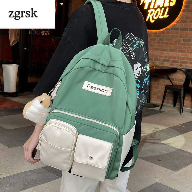 Signore di Marca Collegio Classic Black Retro Zaini Scuola Per Adolescenti Mochila Feminina Anti Theft Zaino Zainetto: green 1323