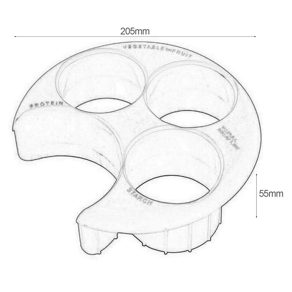 Round Portion Control Tool Meal Measuring Plate Cooking Tools Losing Weight Tool Kitchen Food Eco-Friendly Plate