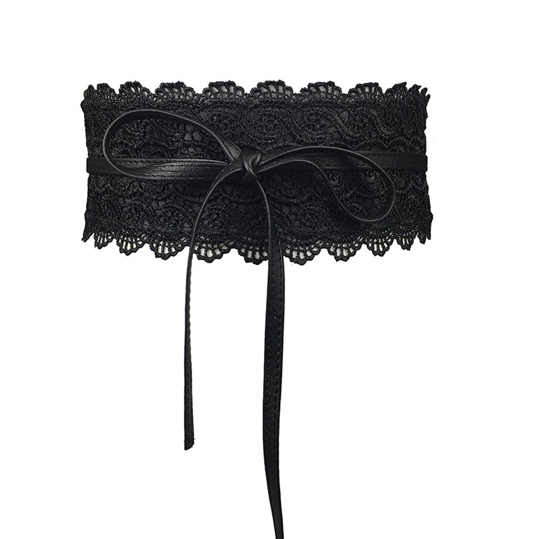 Ceñidor de cintura a la para mujer, vestido con lazo, banda de cintura de cuero de imitación, decoración ancha, cinturón, faja, banda para la cintura, vendaje rojo, blanco y negro: Negro