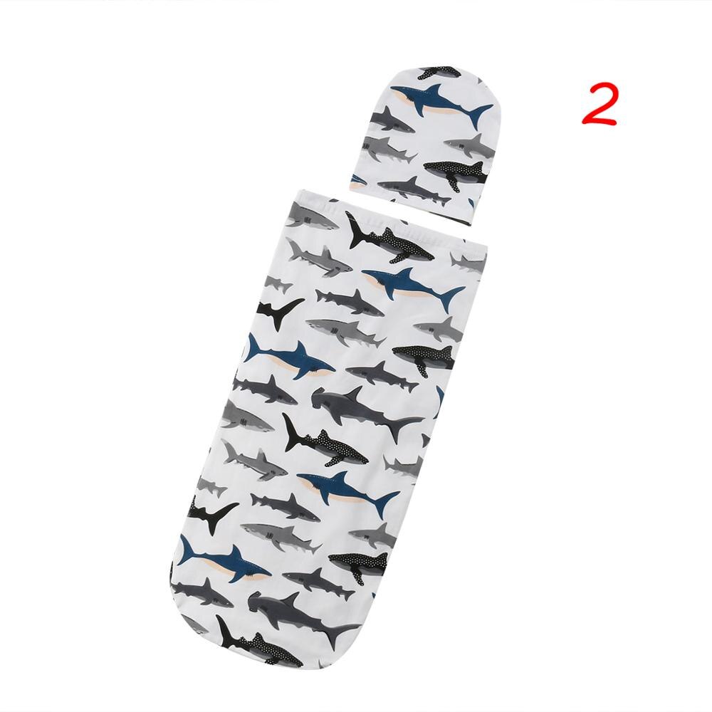 Baby Sleeping Bag Soft Comfortable Infant Swaddle Muslin Blanket Newborn Baby Wrap Swaddling Blanket Bag+Hat Set: 2