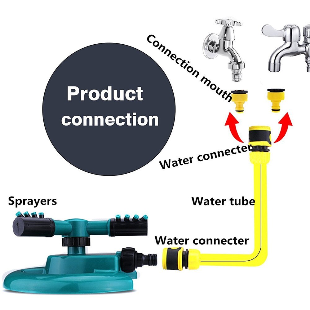 Lawn Sprinkler Garden Sprinkler Head Automatic Water Sprinklers 360°Rotation for Home #x2