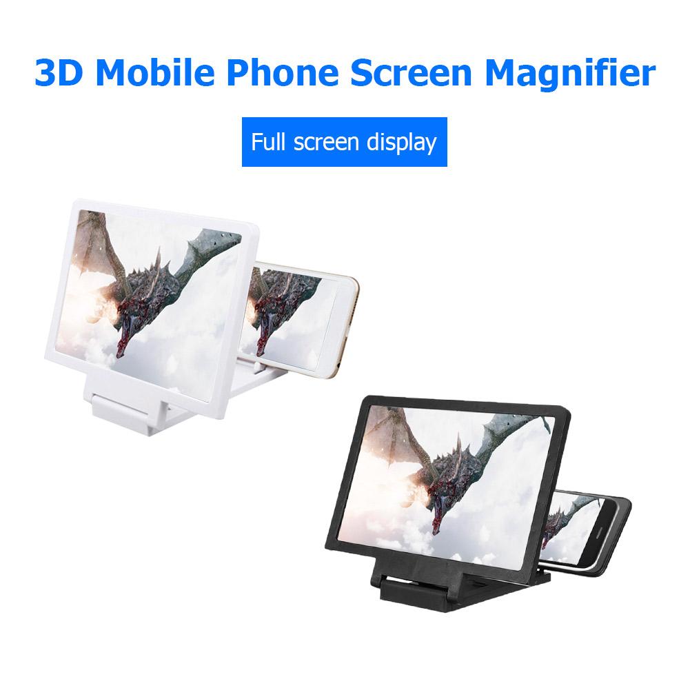 3d mobiltelefon skærm forstørrelsesglas hd foldbar 5.5 tommer beslag forstærker desktop holder stativ til telefon