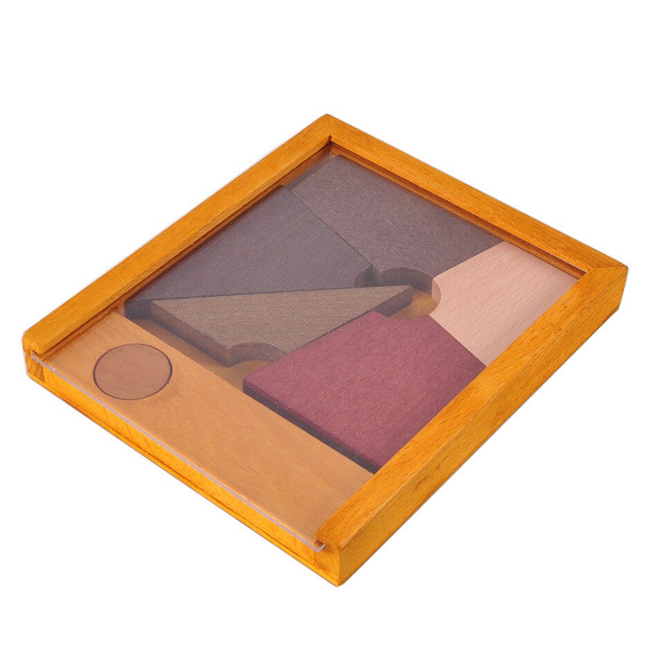 Puzzle Tangram éducatif en bois, jeu de société de forme géométrique, stimule le cerveau, qi, jouets classiques pour adultes et enfants de 6 ans et plus: Circle
