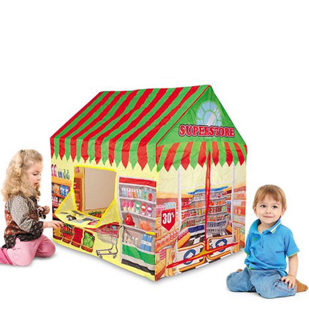 Nyeste børnetelt prinsesse prins legehus børn legehus indendørs udendørs legetøj telte til børn: E