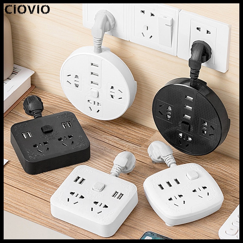 Gniazda elektryczne CIOVIO 3 kostki 3 płyta Usb porowata przejściówka robić gniazda płytka wtykowa z przewodem kablowym długa linia bezprzewodowy terminal domowy