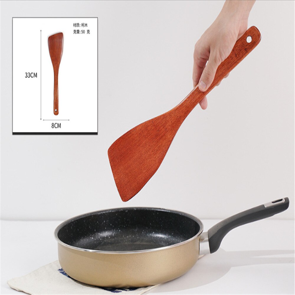 Pala de madera para cocinar, pala para sopa, cuchara de arroz, utensilios de cocina, juego de cucharas de madera para jardín y hogar, herramientas de cocina