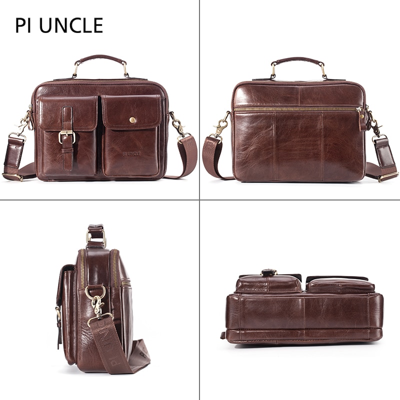 Maletín para hombre, de cuero auténtico bandolera, bandoleras clásicas para hombre, bandolera multicompartimiento, bolsos de mano de cuero