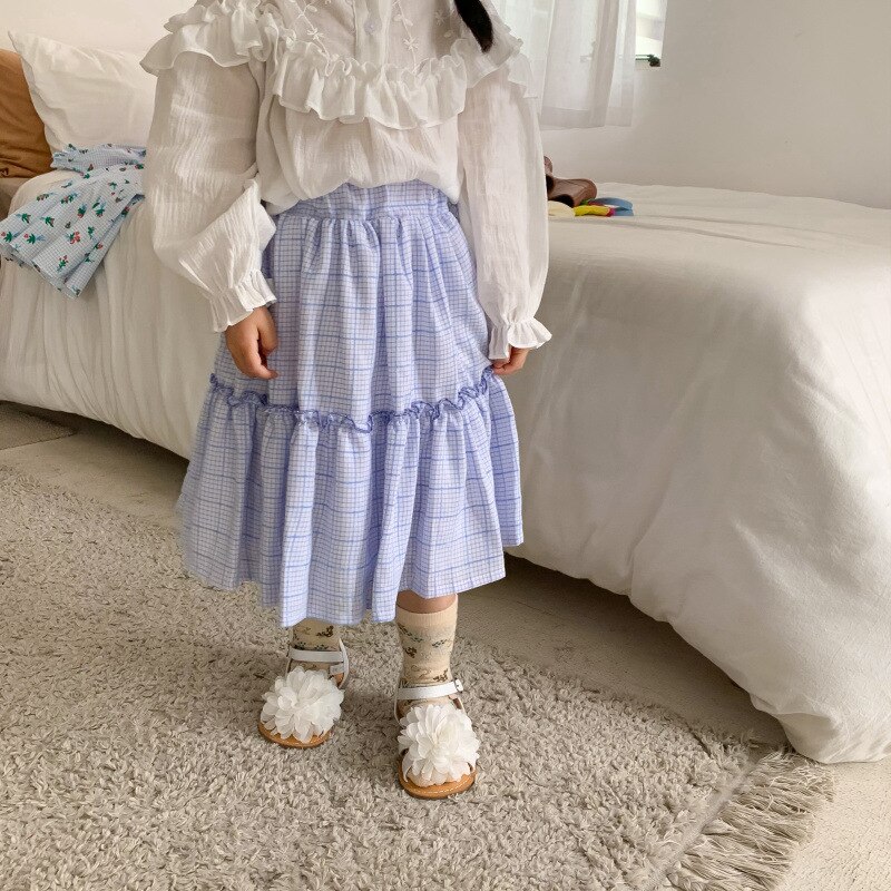 Primavera autunno bambine principessa Casual gonna blu 2-7 anni neonata moda Tutu gonne 2022 bambini bambini vestiti coreani