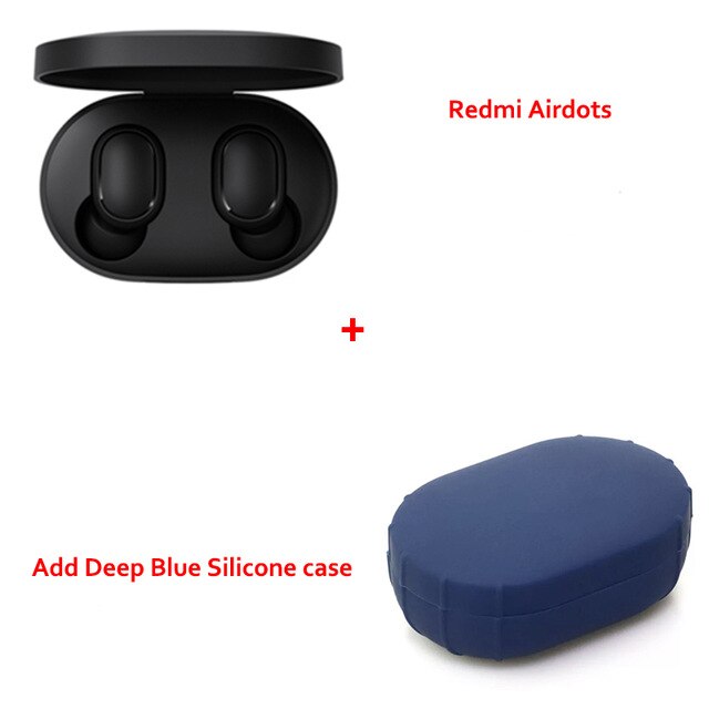 Instock Xiaomi Redmi Airdots Xiaomi Drahtlose kopfhörer Voice control Bluetooth 5,0 Noise reduktion Tap Control: With Blue case