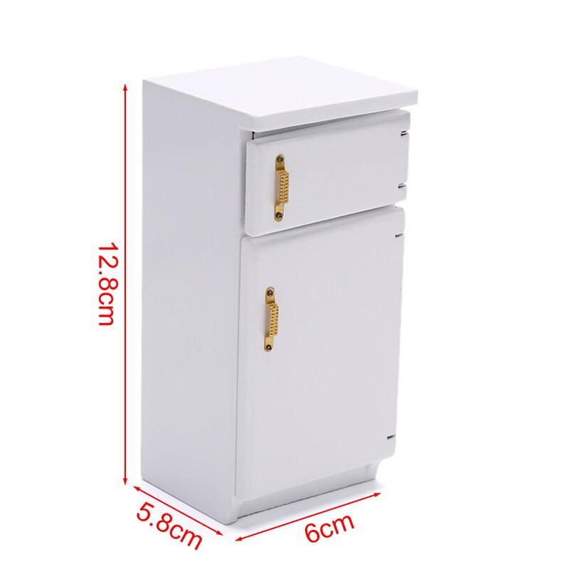 1 PC Dollhouse Accessories 1:12 Dollhouse Kitchen Miniature White Refrigerator Furniture Model