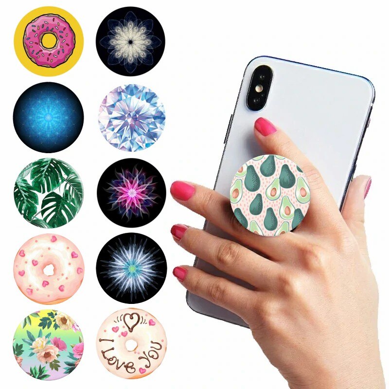Donut Patroon Voor Telefoons Попсокет Ronde Telefoon Ring Vinger Holder Uitbreiden Stand Grip Pocket Socket