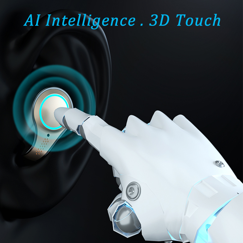 Draadloze Hoofdtelefoon Bluetooth Oortelefoon Led Display Sport Waterdichte Oordopjes Hifi Stereo Headset Met Microfoons