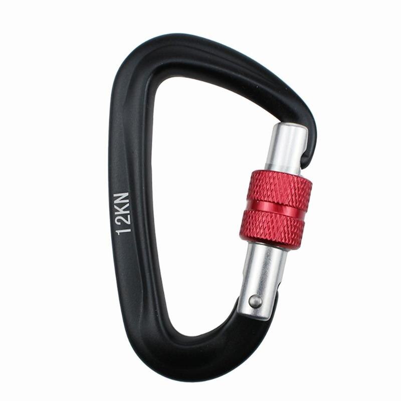 Black Blue Carabiner D Shape 12KN Rock Climbing Bu... – Vicedeal