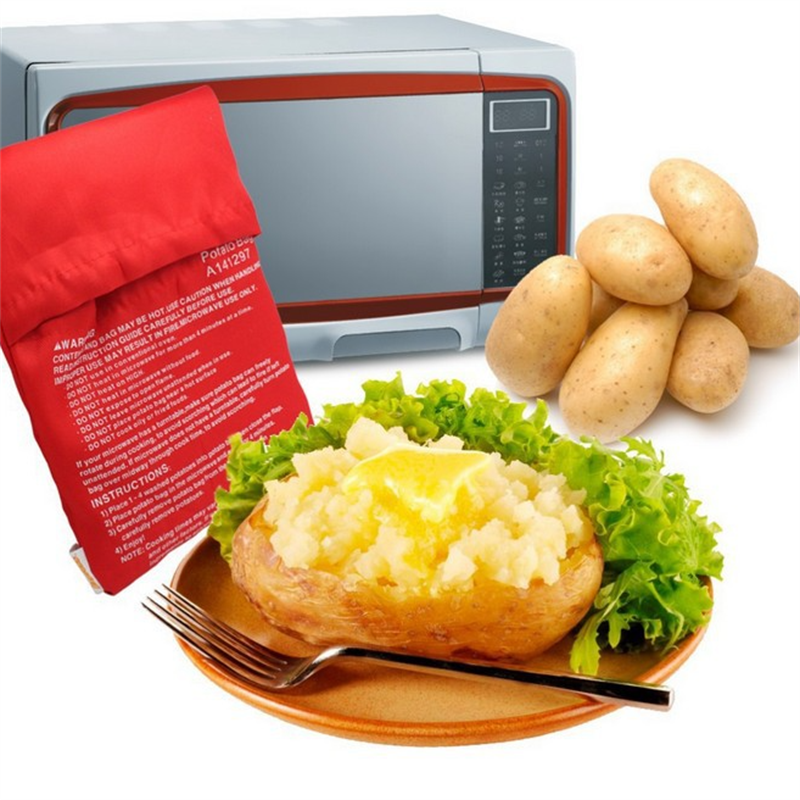 Washable Potato Cooker Bag Steam Pocket Microwave Baking Potatoes Bag Kitchen Gadgets Baking Tool