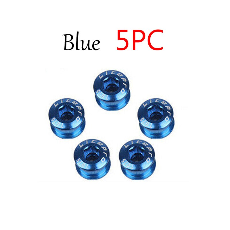 5Pcs Litepro 8.5Mm Mtb Kettingblad Bouten Double/Triple Speed Disc Aluminium Fiets Crankstel Bouten Mountain Road fietsen Onderdelen: 8.5mm-Blue-5PCS