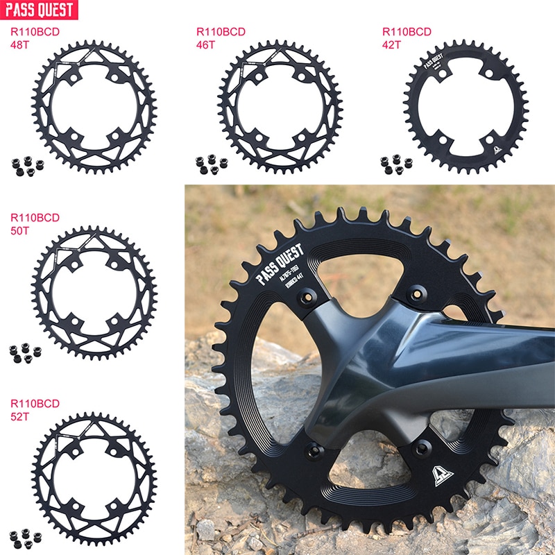 Cykel oval klinge krank 110 bcd smal bred mtb mountain road cykel oval kranksæt plade tand 42t/44t/46t/48t/50t/52t