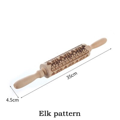 Kerst hert cartoon bakken deegroller taart koekje fondantdeeg gegraveerde roller rendier sneeuwvlok fondant taart reliëf: C.elk