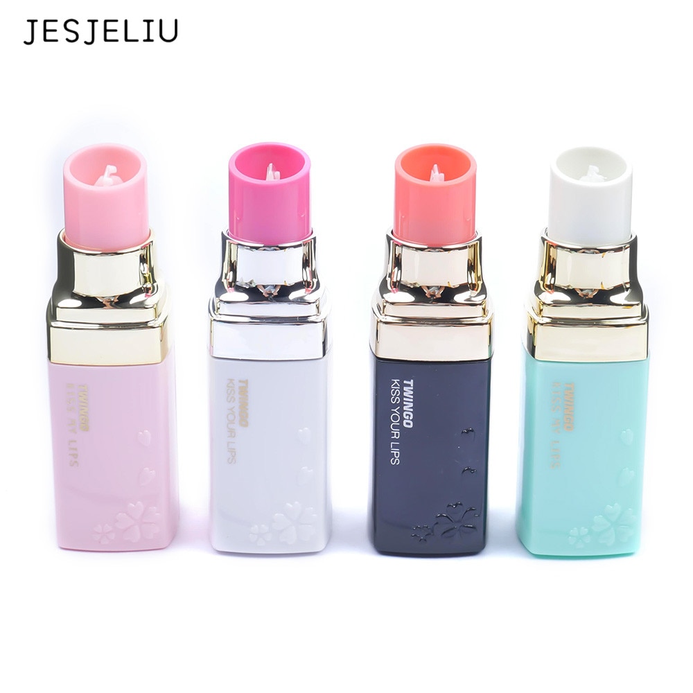 1PC Lipstick Shape Correction Tape Material Escolar Kawaii Stationery Office School Supplies Papelaria For Girls