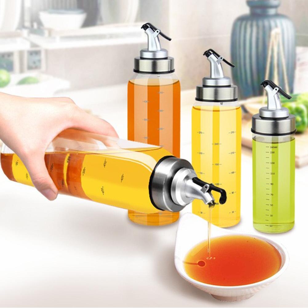 condimento de cocina borosilicato de acero inoxidable vinagre aceite de oliva dispensador botella olla a prueba de fugas cocina caja de condimentos