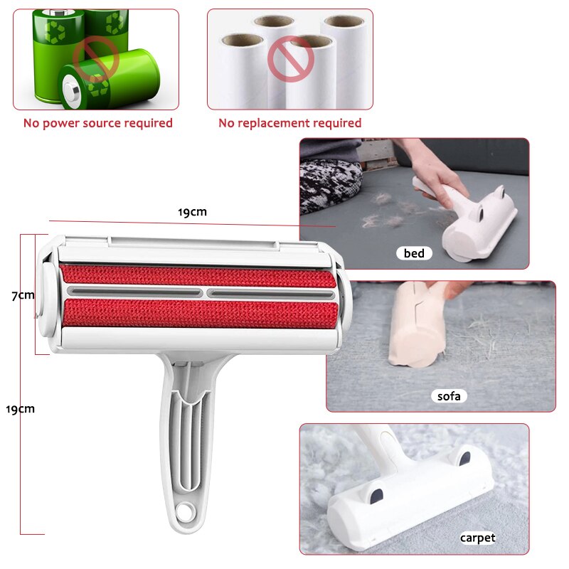 Reusable Pet Hair Remover Two Way Cat Hair Removal Tool Dog Brush Sofa Clothes Self Cleaning Slicker Brush for Dogs