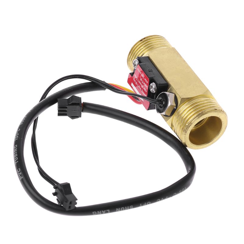 Capteur de débit d&#39;eau G3/4 &quot;, interrupteur avec détection de température, pour Turbine, liquide, coque en cuivre, débitmètre à effet Hall