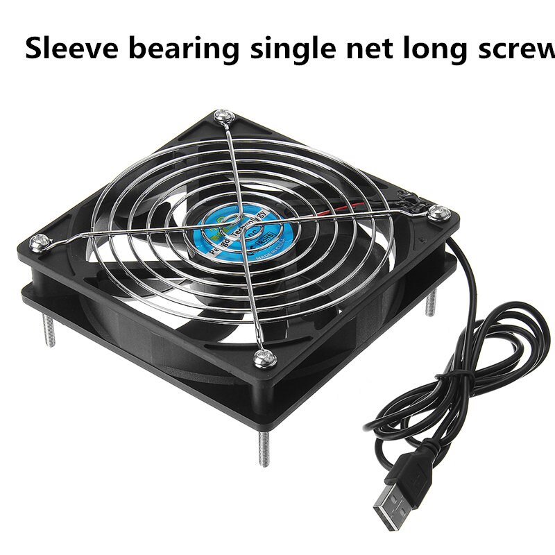 DC 5V 12 CENTIMETRI router Ventola Di Raffreddamento FAI DA TE di Raffreddamento del PC TV scatola Tranquillo E Silenzioso di Alimentazione USB Ventola da 120mm USB TV scatola Gatto A Banda Larga di Raffreddamento cremagliera di Supporto: 1 net lungo screw
