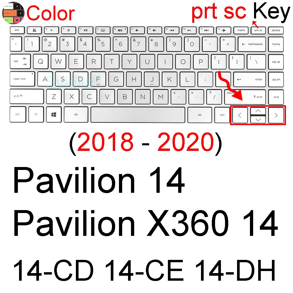 Keyboard Cover for HP Pavilion 14 X360 14t Touch 14t-dv 14t-dw 14t-dy 14-BA 14-BF 14-AB Silicone Protector Skin Case Accessories: Color 2018-2020